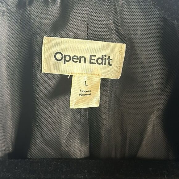🖤 Open Edit Black Wool Blend Coat - Size L - Picture 2 of 5